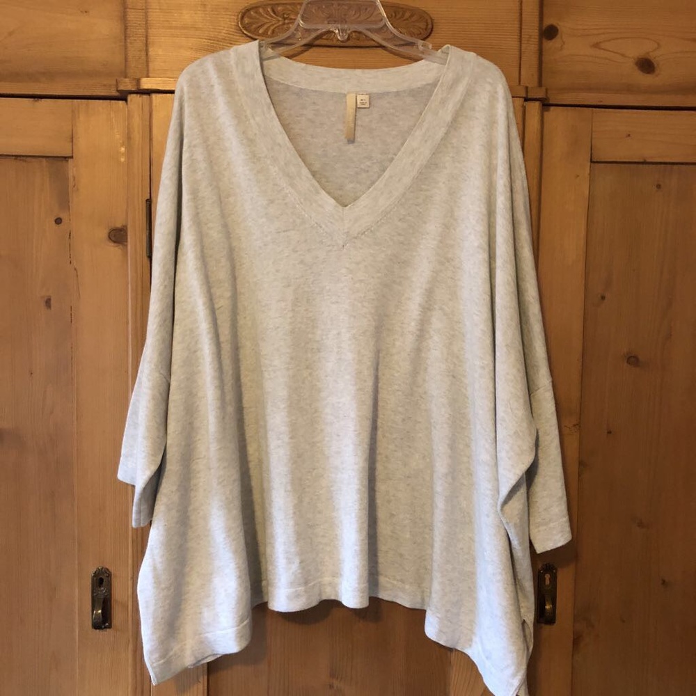 Pure Jill Women Top Gray Kimono Sleeve Sweater M/L